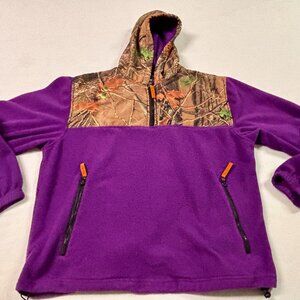 ~~Trail Crest Fleece Jacket Women’s XL Camo Purple Pockets 1/4 Zip